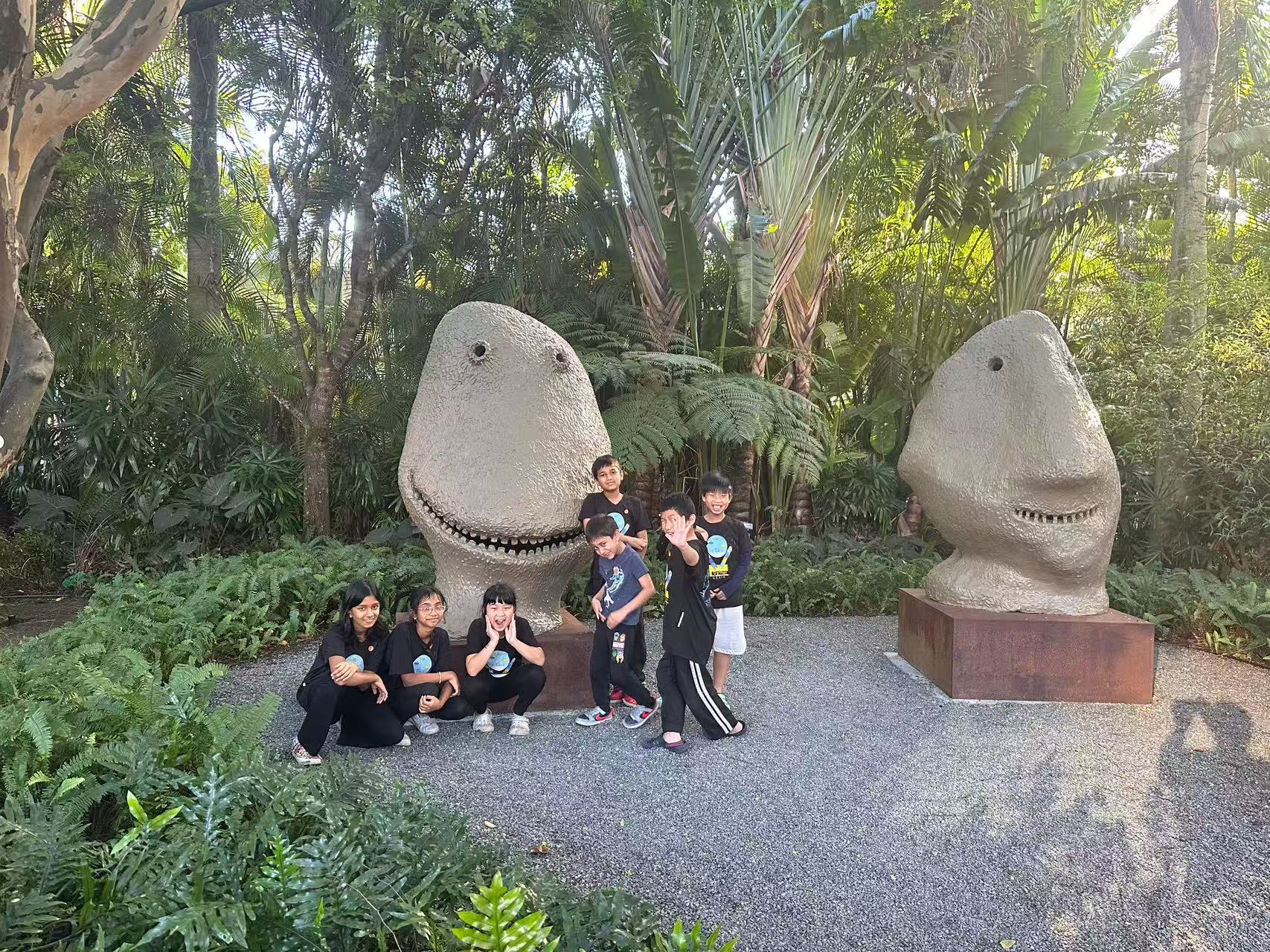 South Florida STEM Association students posing together outdoors during a learning trip